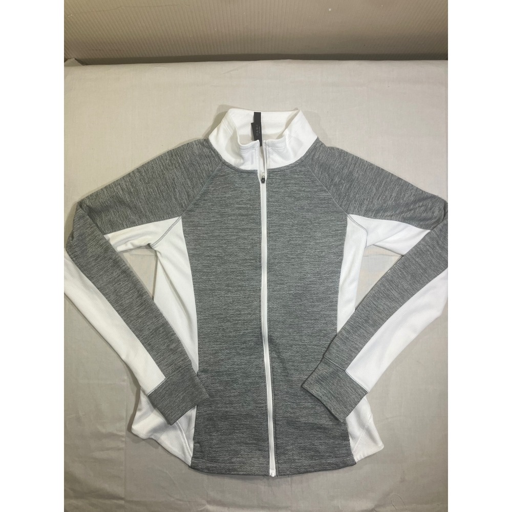 Live Love Dream Womens Gray White Full Zip Athletic‎ Track Jacket Size Small S
